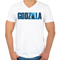 PRINTFASHION Godzi - Férfi V-nyakú póló - Fehér