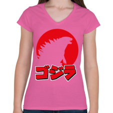 PRINTFASHION Godzi - Női V-nyakú póló - Rózsaszín női póló