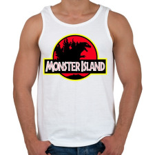 PRINTFASHION Godzilla - Férfi atléta - Fehér atléta, trikó