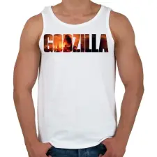 PRINTFASHION Godzilla - Férfi atléta - Fehér atléta, trikó