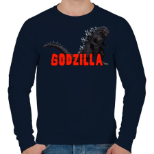 PRINTFASHION Godzilla - Férfi pulóver - Sötétkék férfi pulóver, kardigán