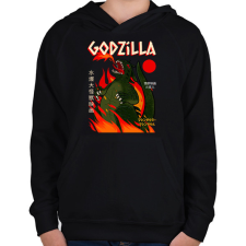 PRINTFASHION godzilla - Gyerek kapucnis pulóver - Fekete gyerek pulóver, kardigán