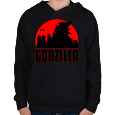 PRINTFASHION Godzilla  - Gyerek kapucnis pulóver - Fekete gyerek pulóver, kardigán