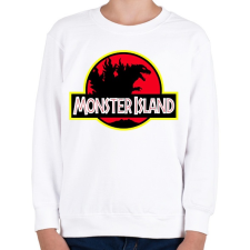 PRINTFASHION Godzilla - Gyerek pulóver - Fehér gyerek pulóver, kardigán