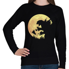 PRINTFASHION Godzilla karácsonya - Női pulóver - Fekete