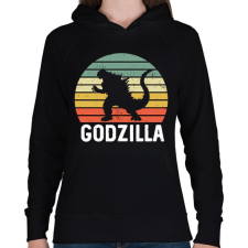 PRINTFASHION Godzilla - Női kapucnis pulóver - Fekete női pulóver, kardigán