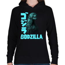 PRINTFASHION Godzilla - Női kapucnis pulóver - Fekete női pulóver, kardigán