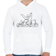 PRINTFASHION gokart - Férfi kapucnis pulóver - Fehér férfi pulóver, kardigán