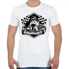 PRINTFASHION Gokart  - Férfi póló - Fehér férfi póló