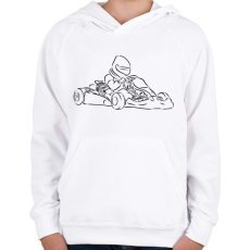 PRINTFASHION gokart - Gyerek kapucnis pulóver - Fehér