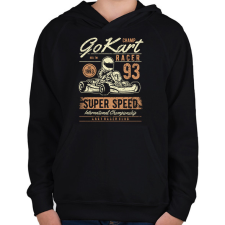 PRINTFASHION gokart - Gyerek kapucnis pulóver - Fekete gyerek pulóver, kardigán