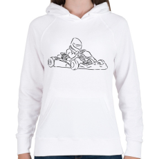 PRINTFASHION gokart - Női kapucnis pulóver - Fehér