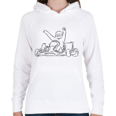 PRINTFASHION gokart - Női kapucnis pulóver - Fehér