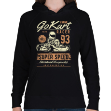 PRINTFASHION gokart - Női kapucnis pulóver - Fekete