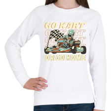 PRINTFASHION Gokart - Női pulóver - Fehér női pulóver, kardigán