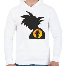 PRINTFASHION Goku - Férfi kapucnis pulóver - Fehér férfi pulóver, kardigán