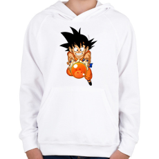 PRINTFASHION goku - Gyerek kapucnis pulóver - Fehér