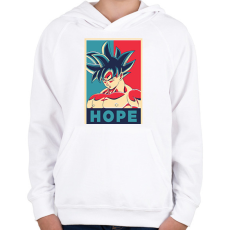 PRINTFASHION Goku Hope - Gyerek kapucnis pulóver - Fehér