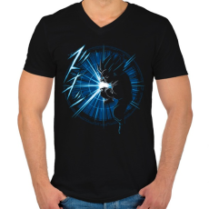 PRINTFASHION Goku kamehameha vol1 - Férfi V-nyakú póló - Fekete