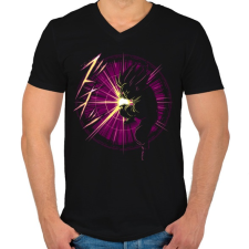 PRINTFASHION Goku kamehameha vol2 - Férfi V-nyakú póló - Fekete férfi póló