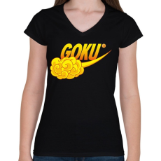 PRINTFASHION GOKU Sport - Női V-nyakú póló - Fekete