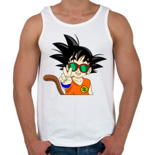 PRINTFASHION Goku szemüvegben  - Férfi atléta - Fehér atléta, trikó