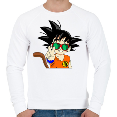 PRINTFASHION Goku szemüvegben  - Férfi pulóver - Fehér