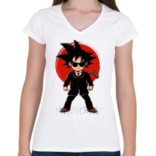 PRINTFASHION Goku - Ügynök - Női V-nyakú póló - Fehér női póló