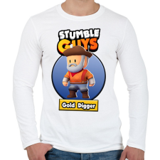 PRINTFASHION Gold Digger - Férfi hosszú ujjú póló - Fehér férfi póló