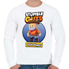 PRINTFASHION Gold Digger - Férfi pulóver - Fehér férfi pulóver, kardigán