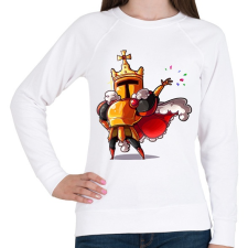 PRINTFASHION Golden Knight - Női pulóver - Fehér női pulóver, kardigán