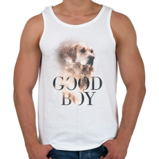 PRINTFASHION Golden Retriever - Good Boy - Férfi atléta - Fehér