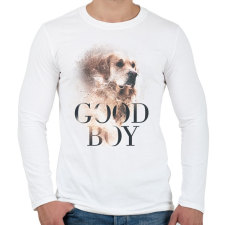 PRINTFASHION Golden Retriever - Good Boy - Férfi hosszú ujjú póló - Fehér férfi póló