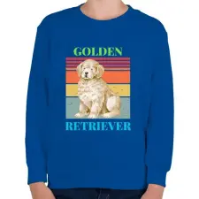 PRINTFASHION Golden Retriever - Gyerek pulóver - Királykék gyerek pulóver, kardigán