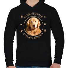 PRINTFASHION Golden retriever - Legjobb barátom - Férfi kapucnis pulóver - Fekete