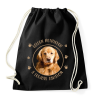 PRINTFASHION Golden retriever - Legjobb barátom - Sportzsák, Tornazsák - Fekete