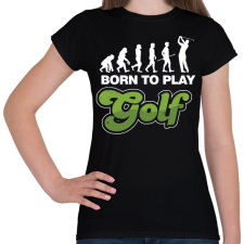 PRINTFASHION Golf evolúció - Női póló - Fekete női póló