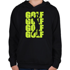 PRINTFASHION Golf Golf Golf - Gyerek kapucnis pulóver - Fekete gyerek pulóver, kardigán