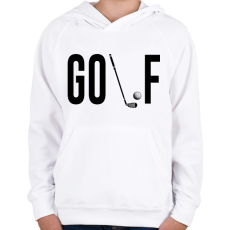 PRINTFASHION Golf - ütővel - Gyerek kapucnis pulóver - Fehér