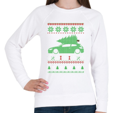 PRINTFASHION Golf Xmas - Női pulóver - Fehér női pulóver, kardigán