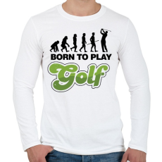PRINTFASHION Golfozás evolúció - Férfi hosszú ujjú póló - Fehér