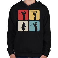 PRINTFASHION Golfozók - Gyerek kapucnis pulóver - Fekete