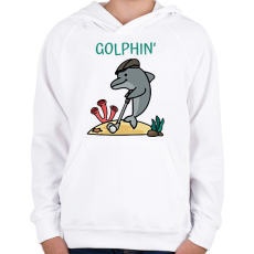 PRINTFASHION Golphin - Gyerek kapucnis pulóver - Fehér