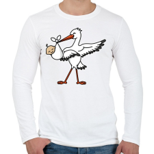 PRINTFASHION Gólya hozta Gyermek! - Férfi hosszú ujjú póló - Fehér férfi póló