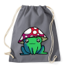 PRINTFASHION gomba kalapos béka - Sportzsák, Tornazsák - Grafitszürke