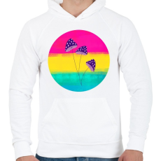 PRINTFASHION Gombácskák - Férfi kapucnis pulóver - Fehér