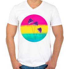 PRINTFASHION Gombácskák - Férfi V-nyakú póló - Fehér férfi póló