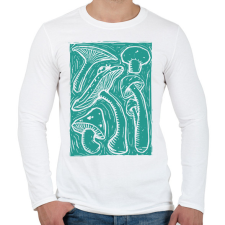 PRINTFASHION Gombák - Férfi hosszú ujjú póló - Fehér férfi póló