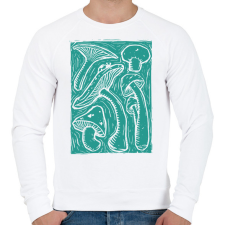 PRINTFASHION Gombák - Férfi pulóver - Fehér férfi pulóver, kardigán