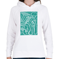 PRINTFASHION Gombák - Női kapucnis pulóver - Fehér